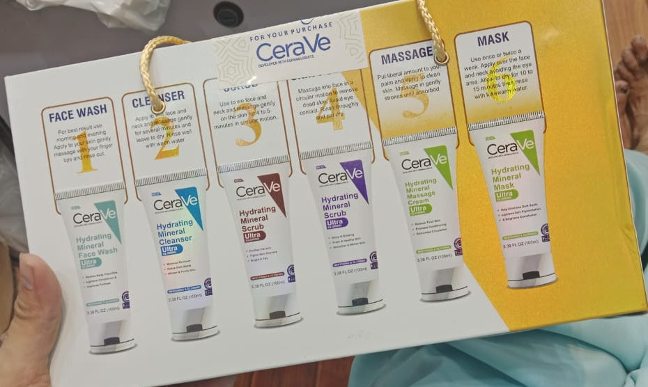 Pack Of 06 Cerave Hydrating Mineral Facial Kit | Best Quality Hydrating Mineral Facial Kit