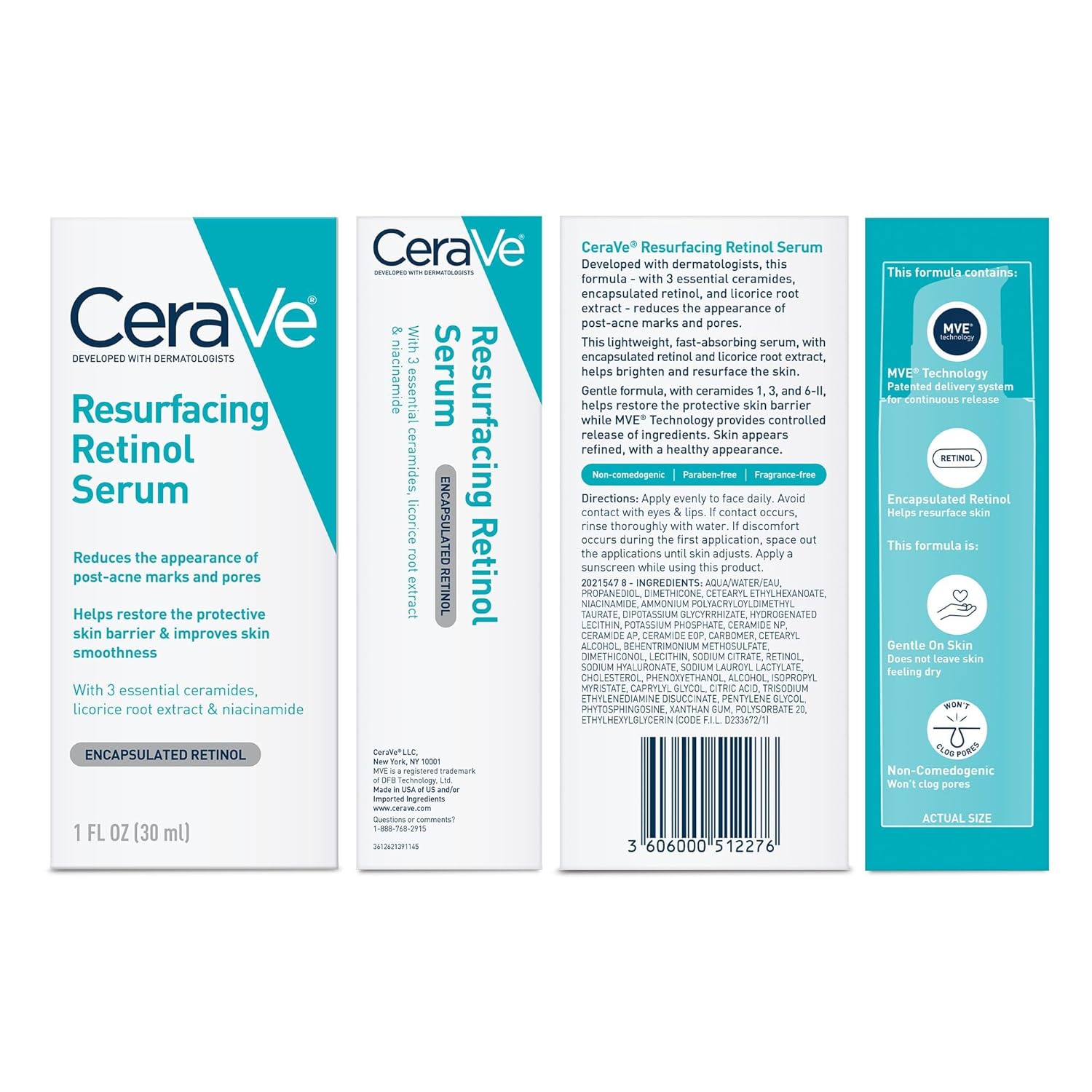 Cerave Resurfacing Retinol Serum Niacinamide, Brightening Serum – 30ml